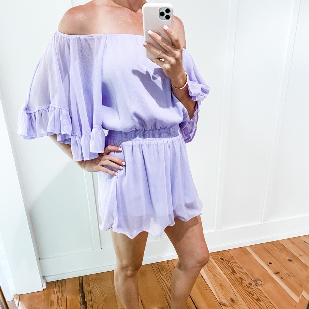 Lilac Romper Off Shoulder Small 🌺SUMMER☀️SALE⛱
